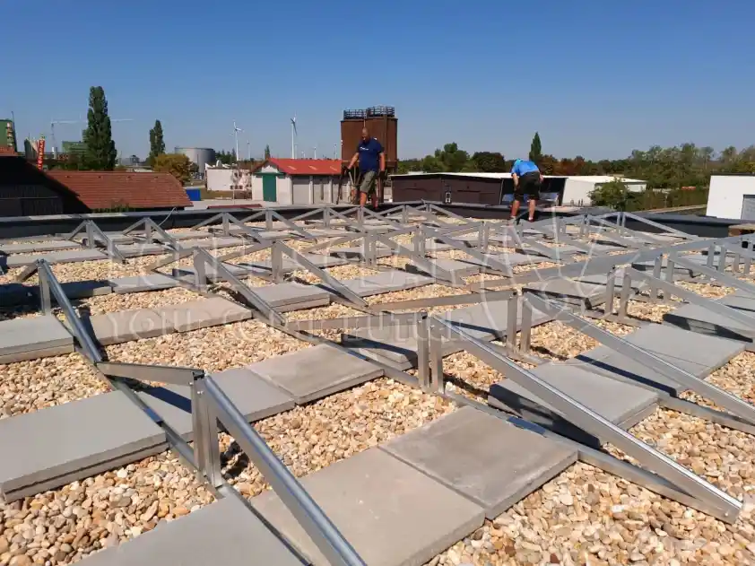 How to install east-west ballast solar mounting system?